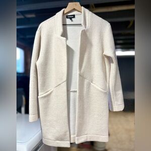 Express XS Cream Textured Open Front Coatigan Cardigan Jacket Like New